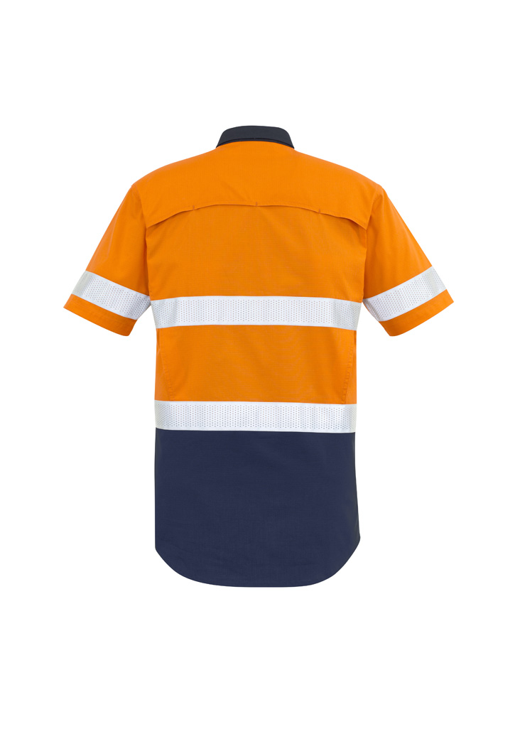 Mens Rugged Cooling Hi Vis Taped Short Sleeve Shirt - Image 6
