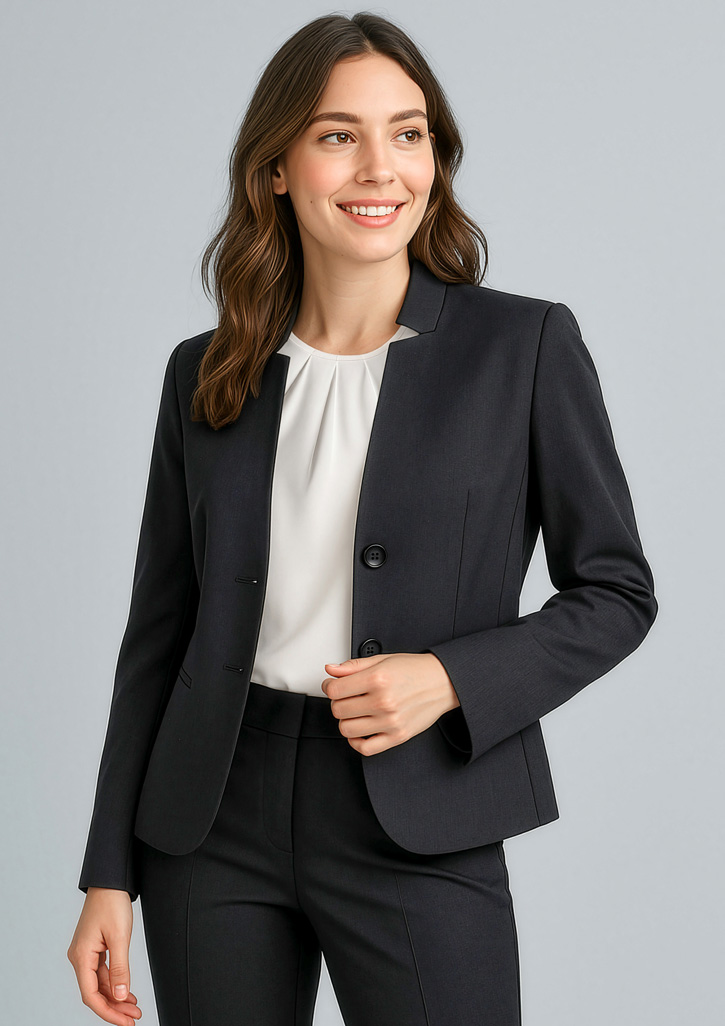 Womens Cool Stretch Short Jacket with Reverse Lapel - Image 3