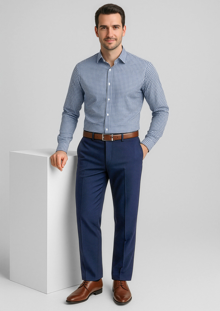 Mens Comfort Wool Stretch Flat Front Pant - Image 2