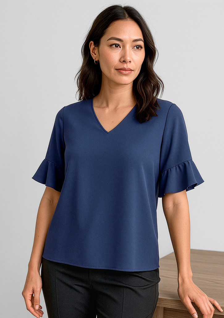 Womens Aria Fluted Sleeve Blouse - Image 8