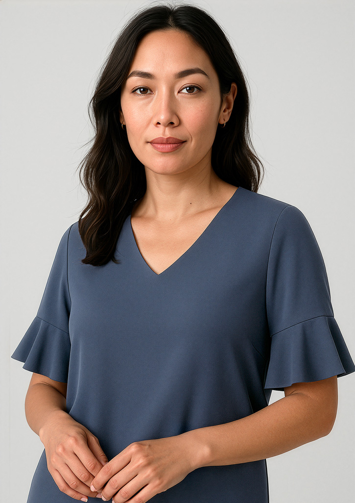 Womens Aria Fluted Sleeve Blouse - Image 11