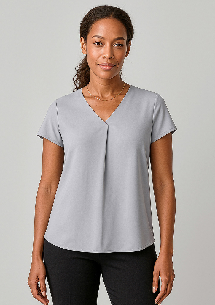 Womens Kayla V-Neck Pleat Blouse - Image 14