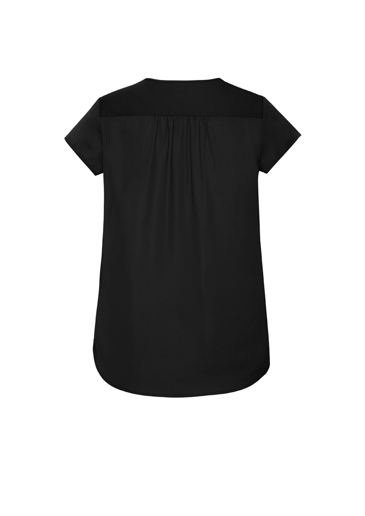 Womens Kayla V-Neck Pleat Blouse - Image 4