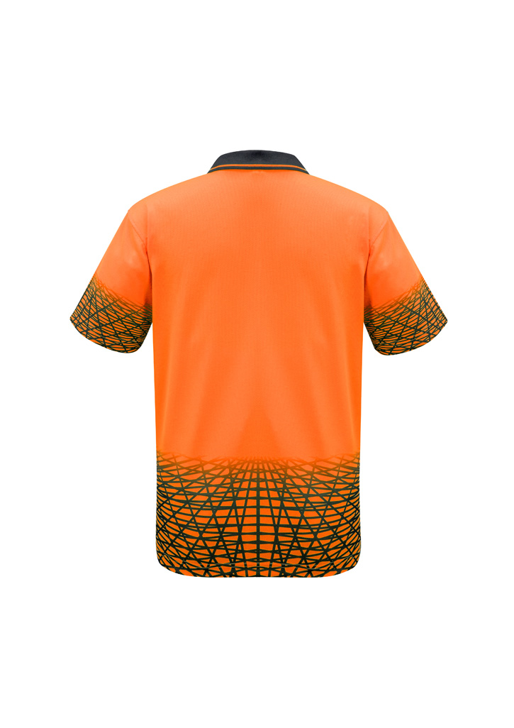 Mens Hi Vis Tracks Short Sleeve Polo - Image 3