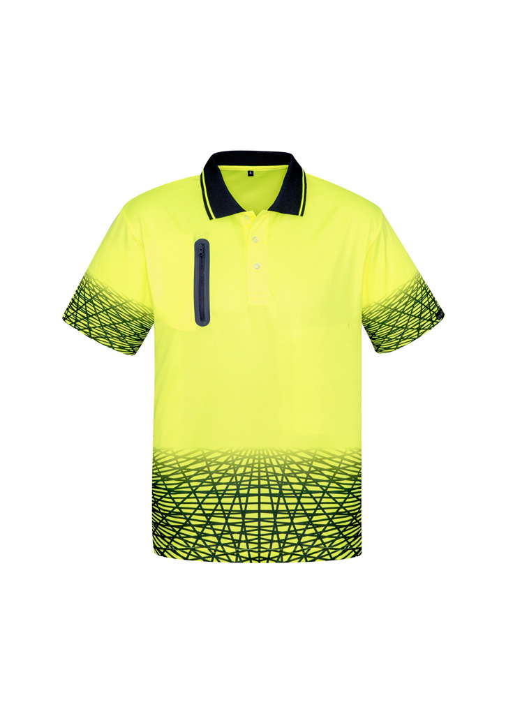 Mens Hi Vis Tracks Short Sleeve Polo - Image 14