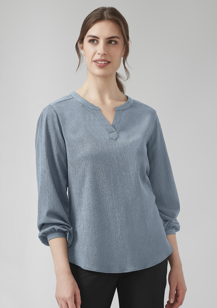 Womens Ruche Long Sleeve Blouse - Image 5