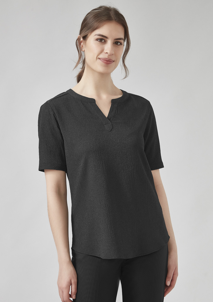 Womens Ruche Short Sleeve Blouse - Image 2