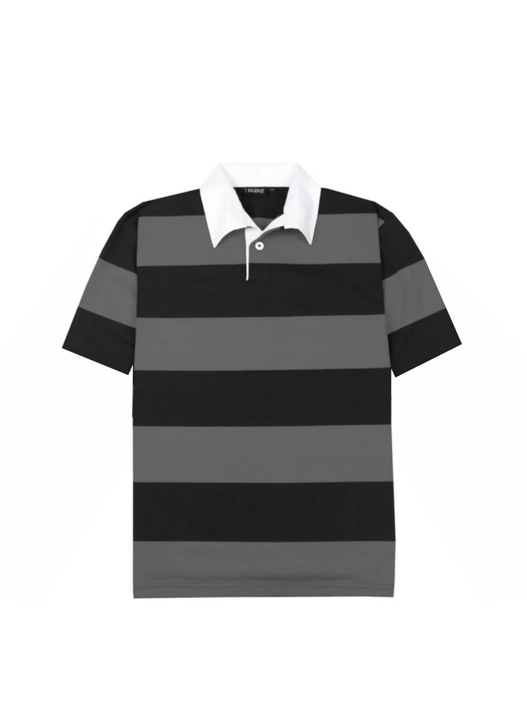 Short-Sleeved Striped Rugby Jersey - Image 4
