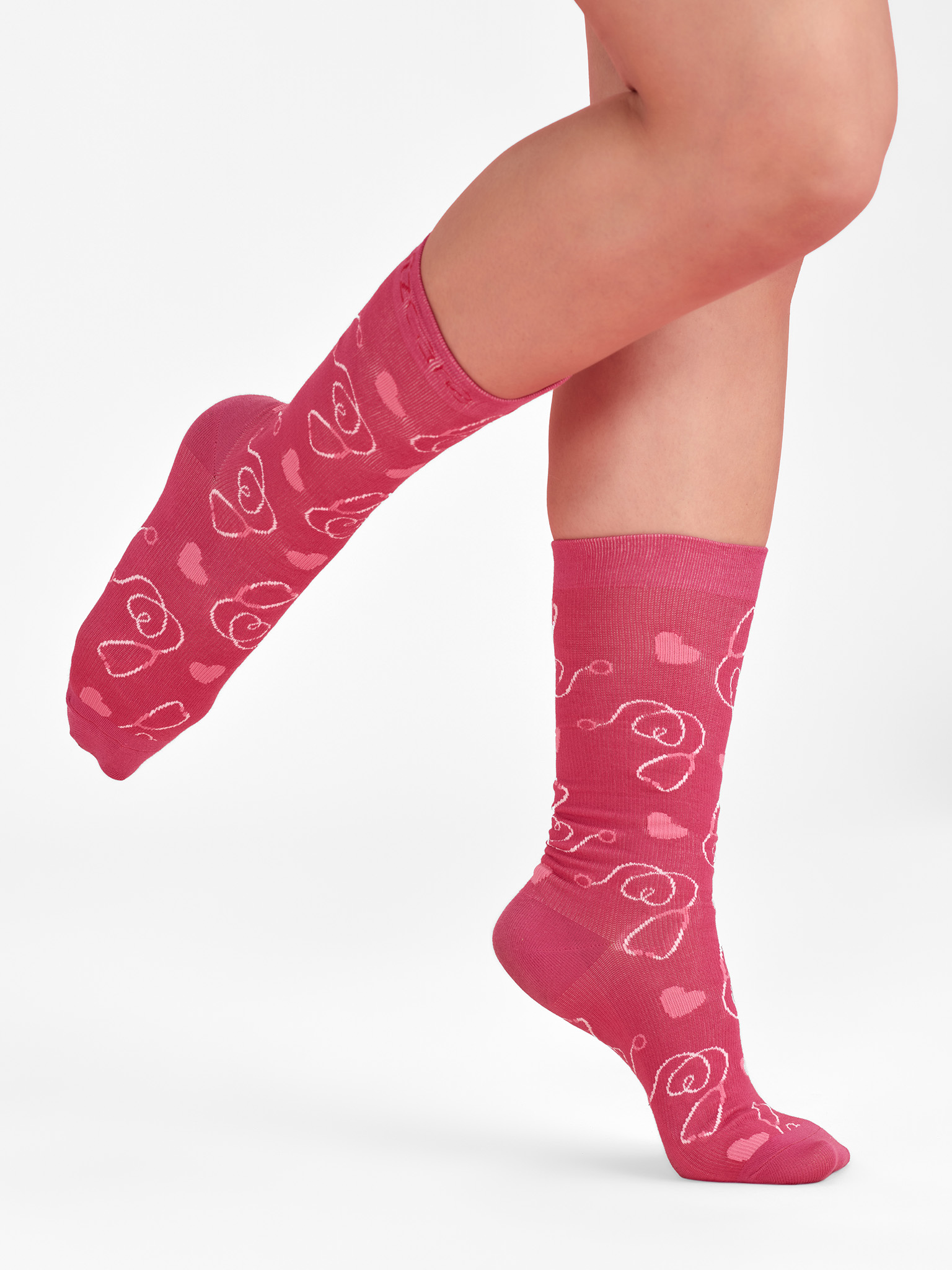 Unisex Pink Happy Feet Comfort Socks - Image 2