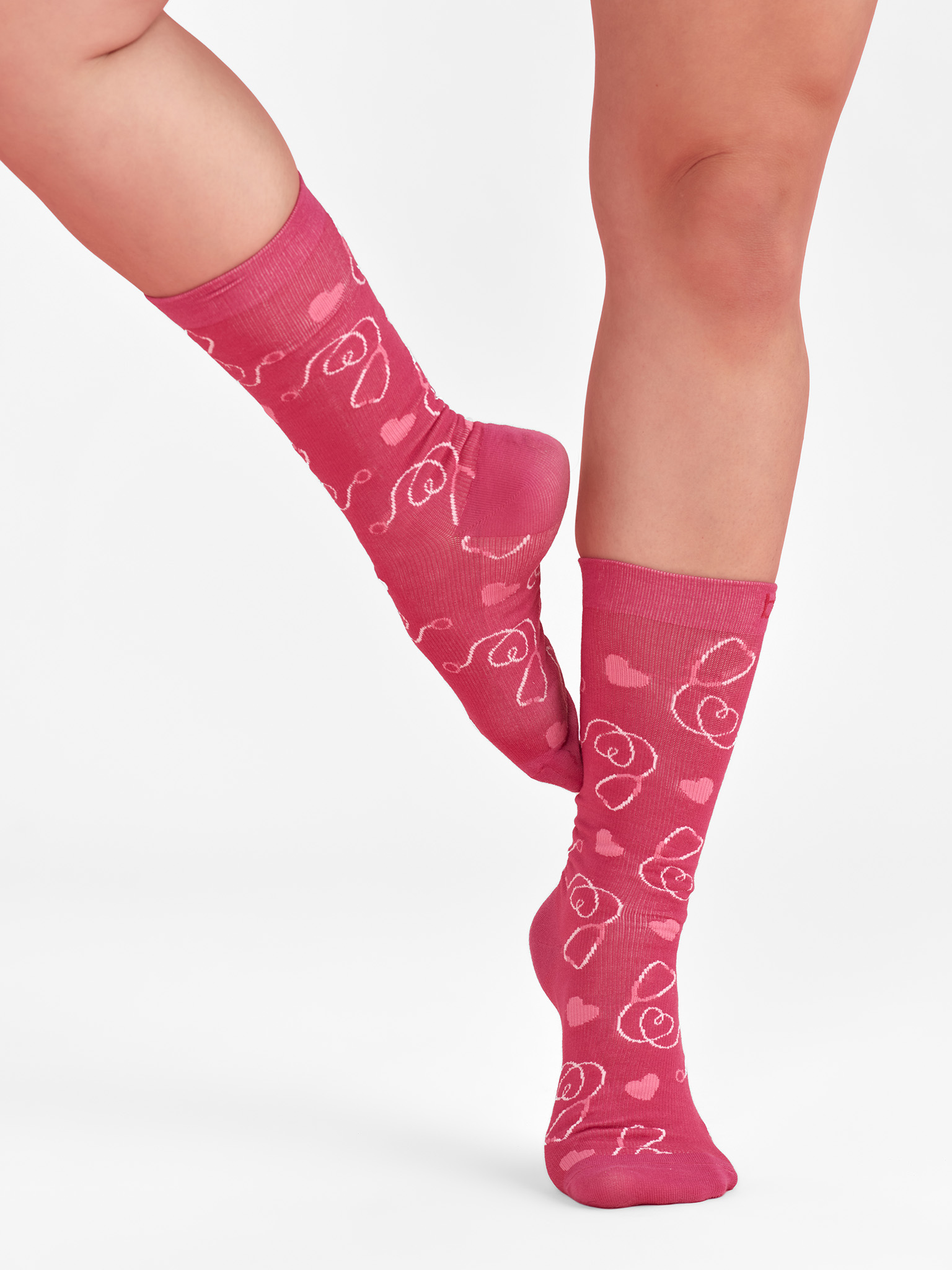 Unisex Pink Happy Feet Comfort Socks - Image 3