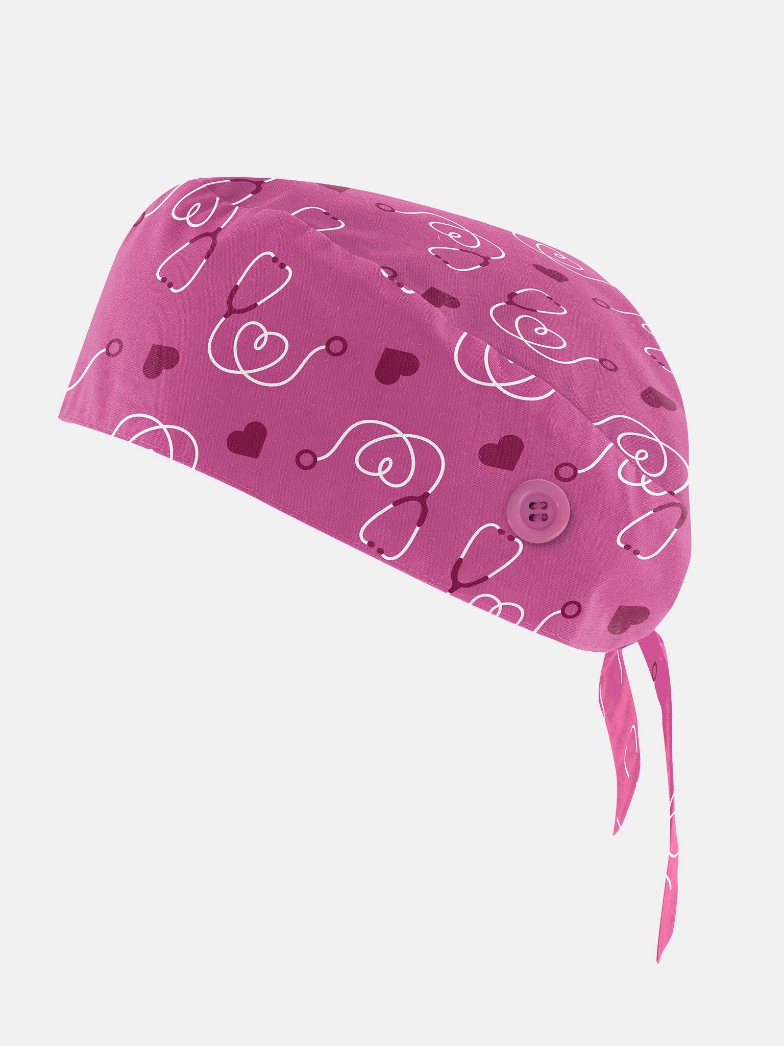 Unisex Pink Printed Scrub Cap - Image 3