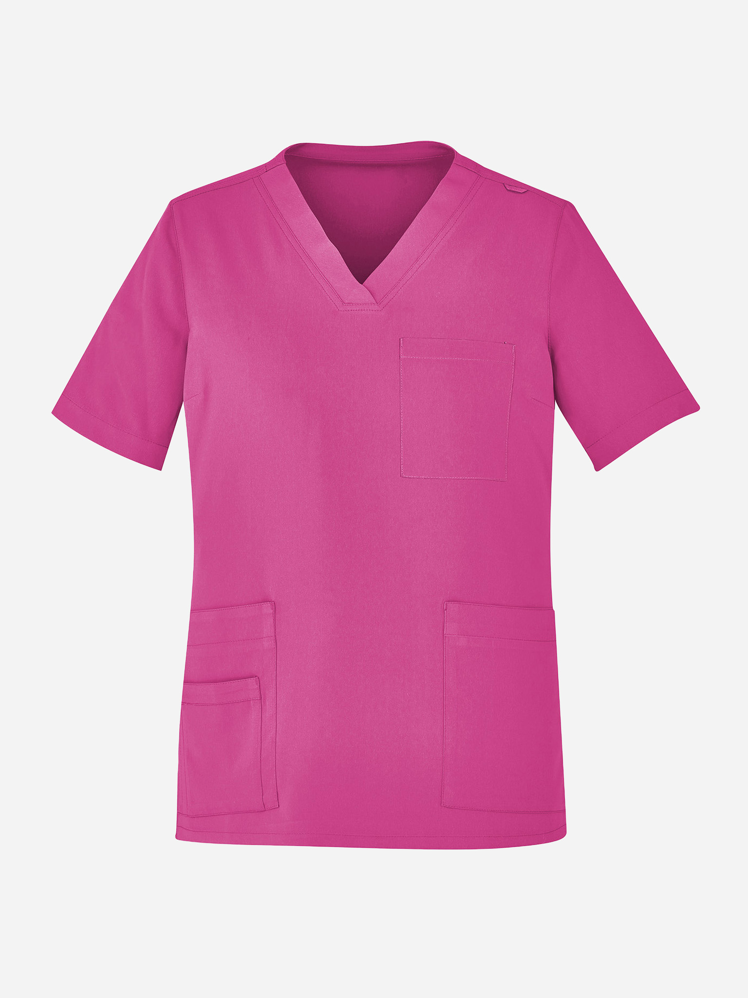 Unisex Pink V-Neck Scrub Top - Image 4