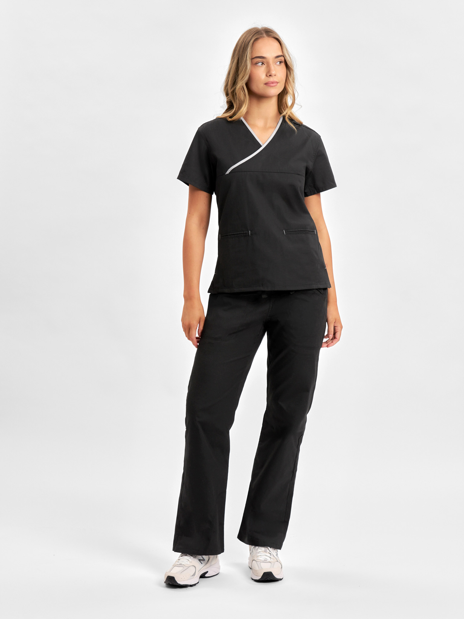 Classic Womens Contrast Crossover Scrub Top - Image 15