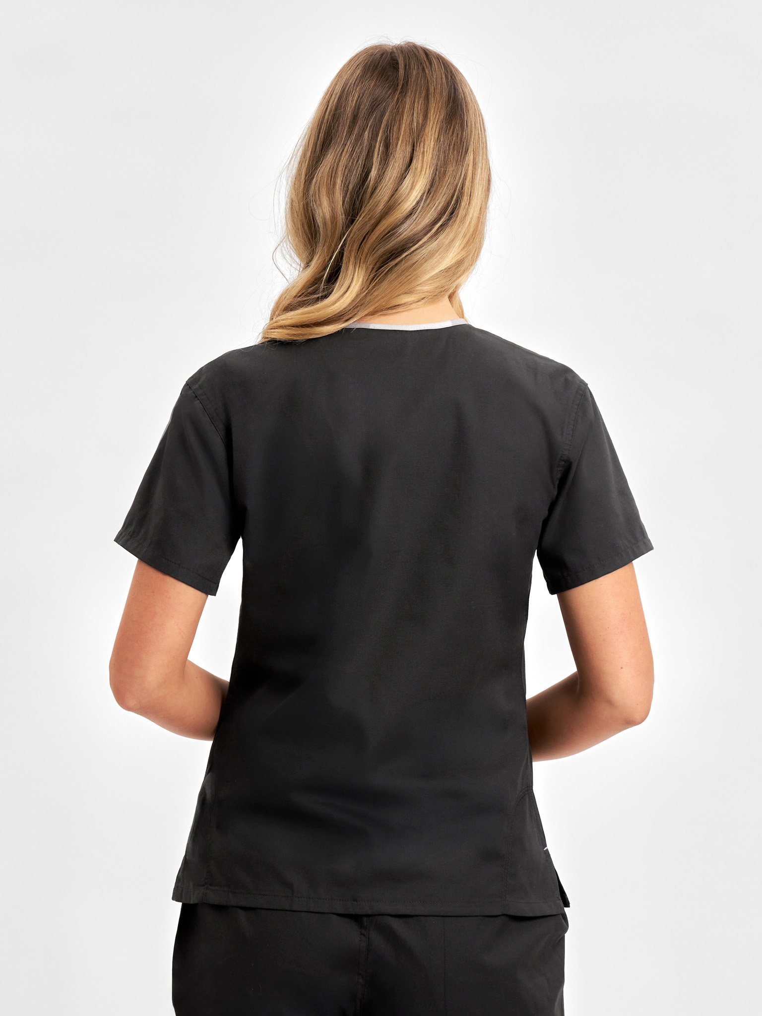 Classic Womens Contrast Crossover Scrub Top - Image 16