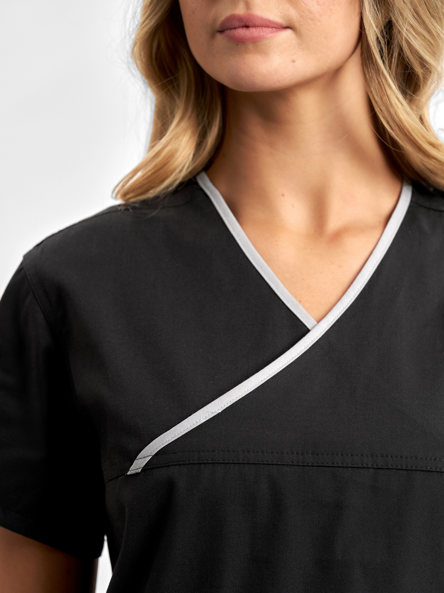 Classic Womens Contrast Crossover Scrub Top - Image 17