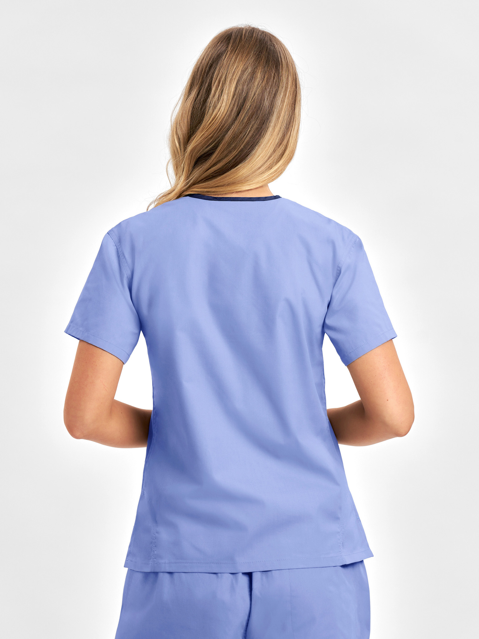 Classic Womens Contrast Crossover Scrub Top - Image 29