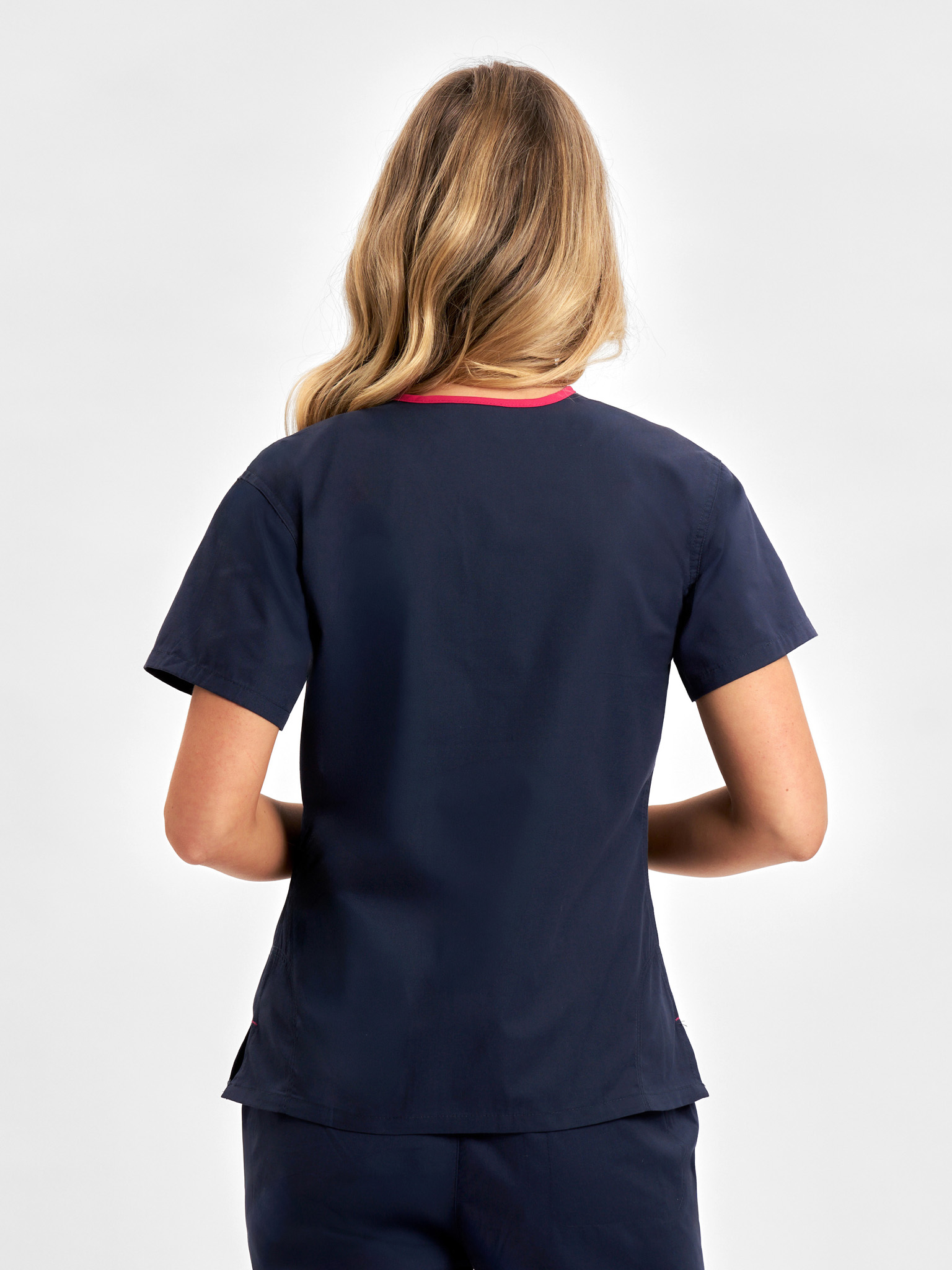 Classic Womens Contrast Crossover Scrub Top - Image 4