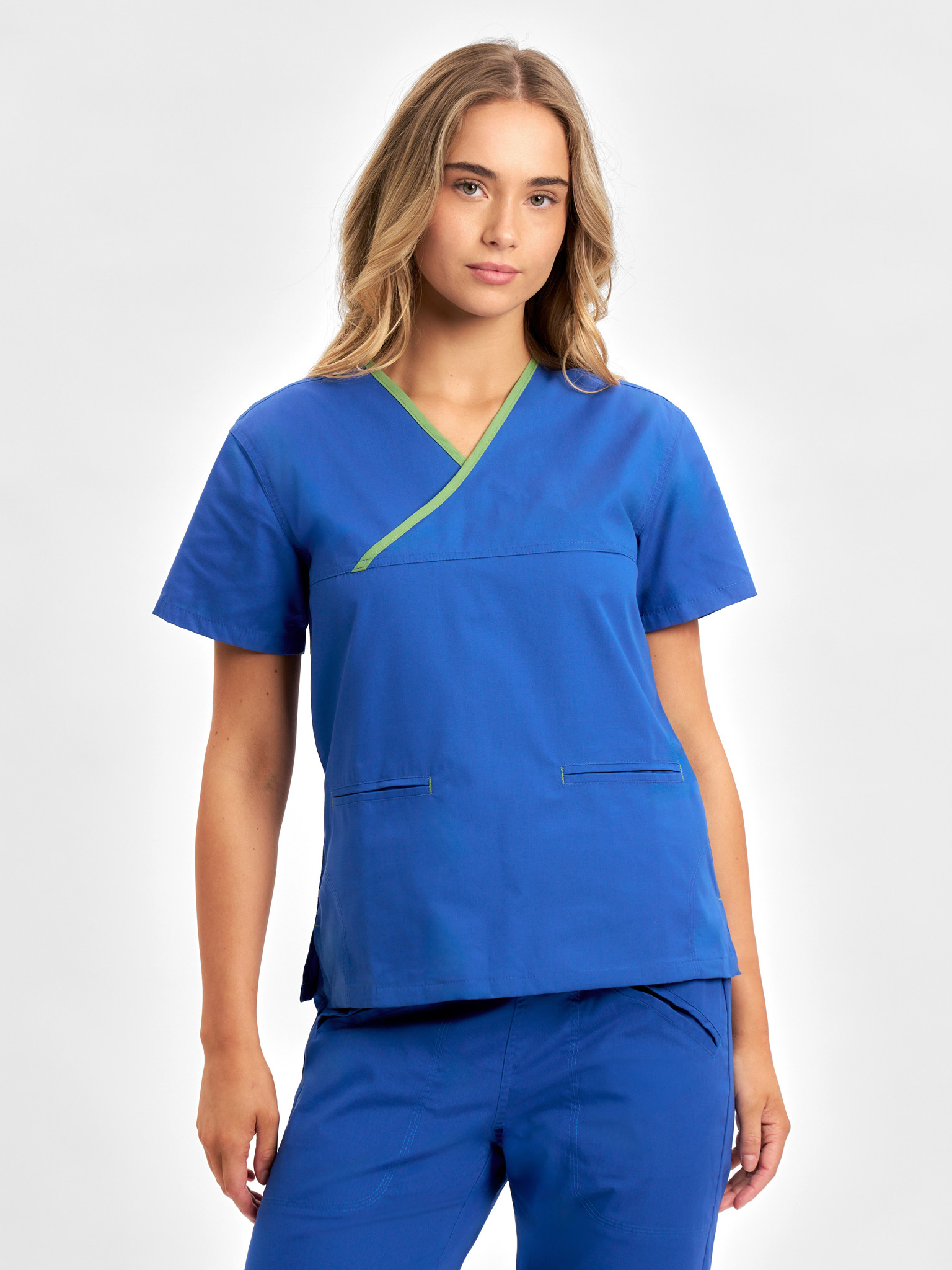 Classic Womens Contrast Crossover Scrub Top - Image 8
