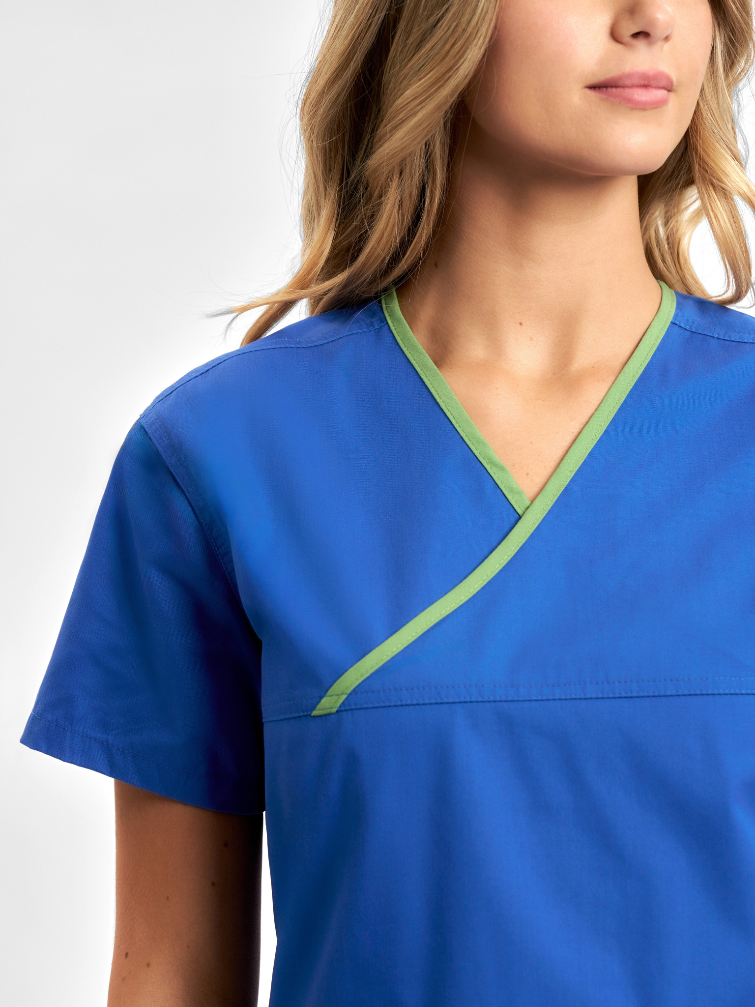 Classic Womens Contrast Crossover Scrub Top - Image 11