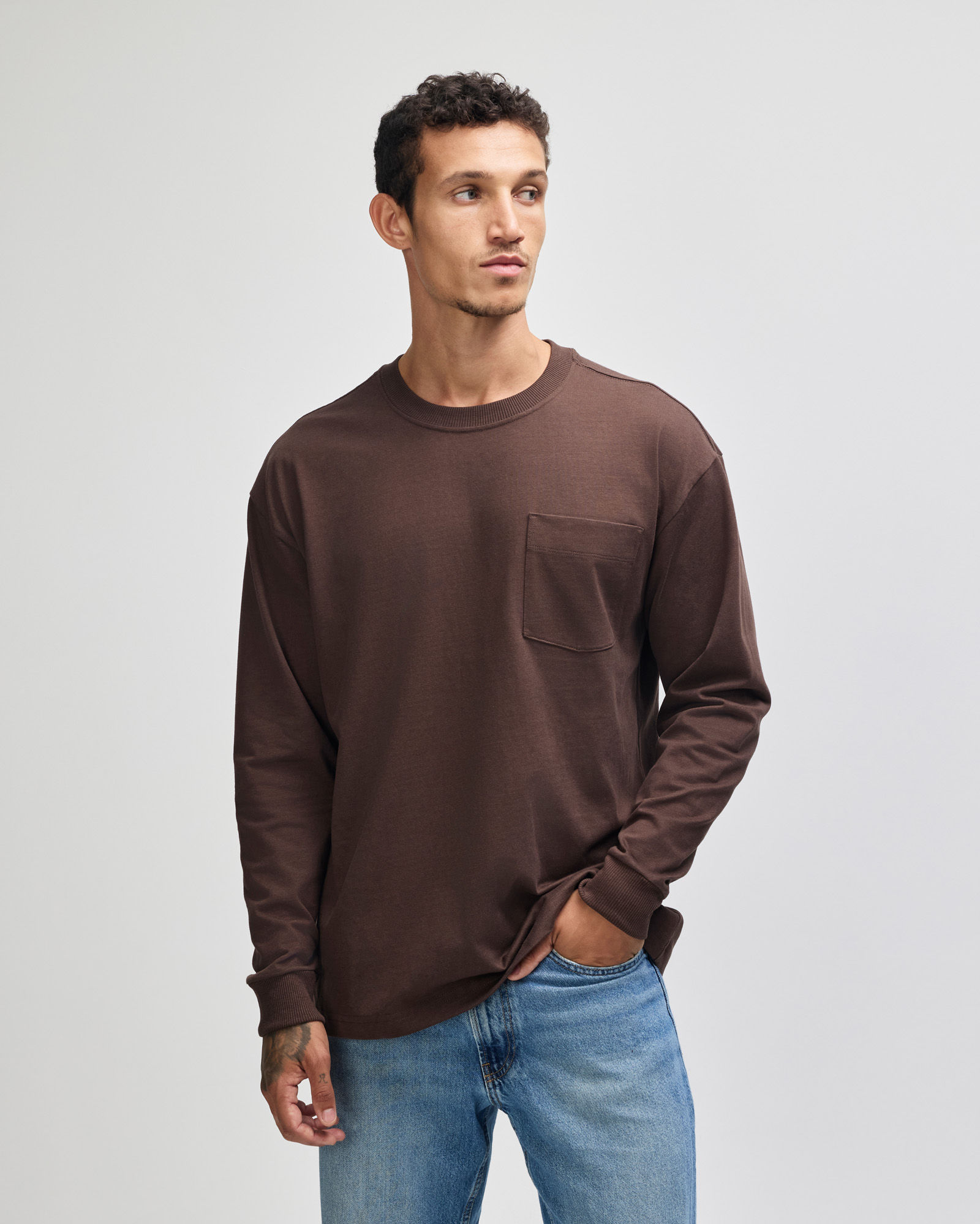 9410 American Apparel Super Heavyweight Long Sleeve T-Shirt With Pocket - Image 3